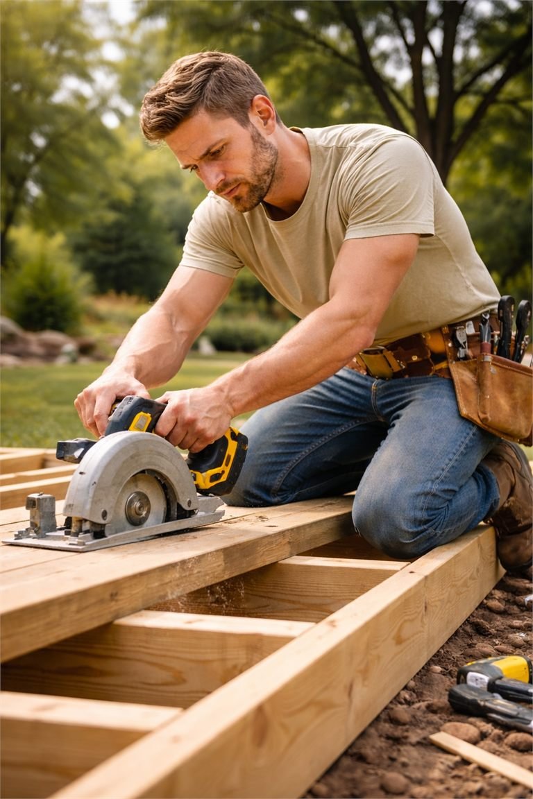 Decked Out 365 field operations build crew member working in the field
